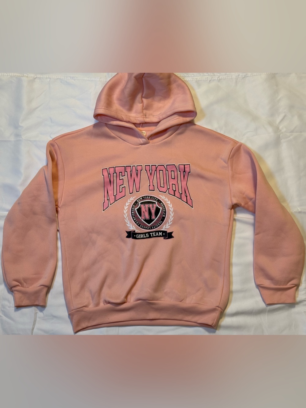 SHEIN Pink New York Graphic Crewneck Hoodie Size 12Y